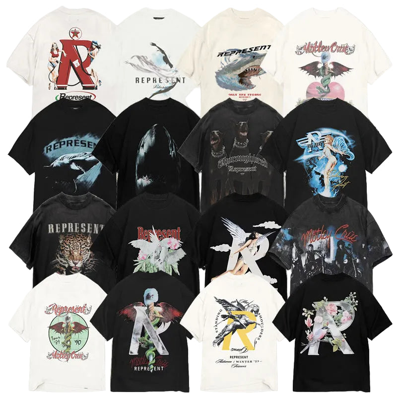 Represent Vintage Washed Graphic Short Sleeve Tee Streetwear Unisex