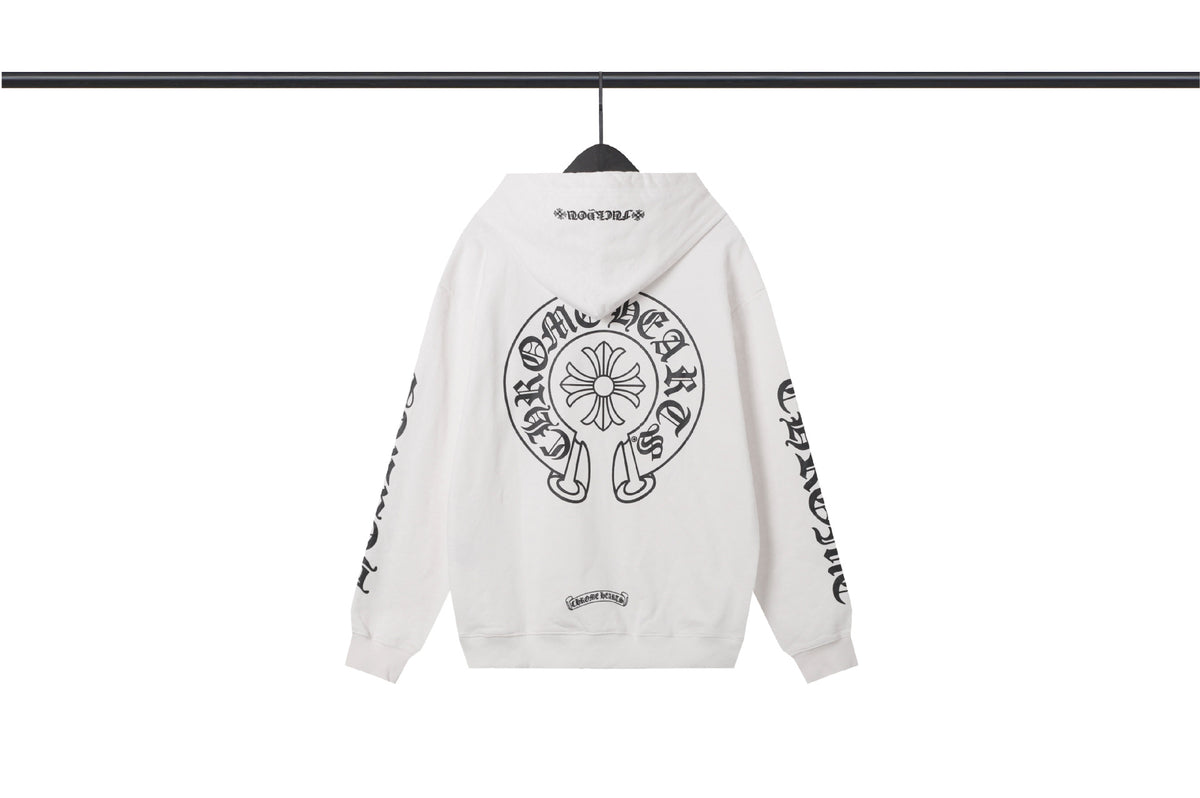 Chrome Hearts Multi‑Cross Sanskrit Graphic Oversized Hoodie Streetwear