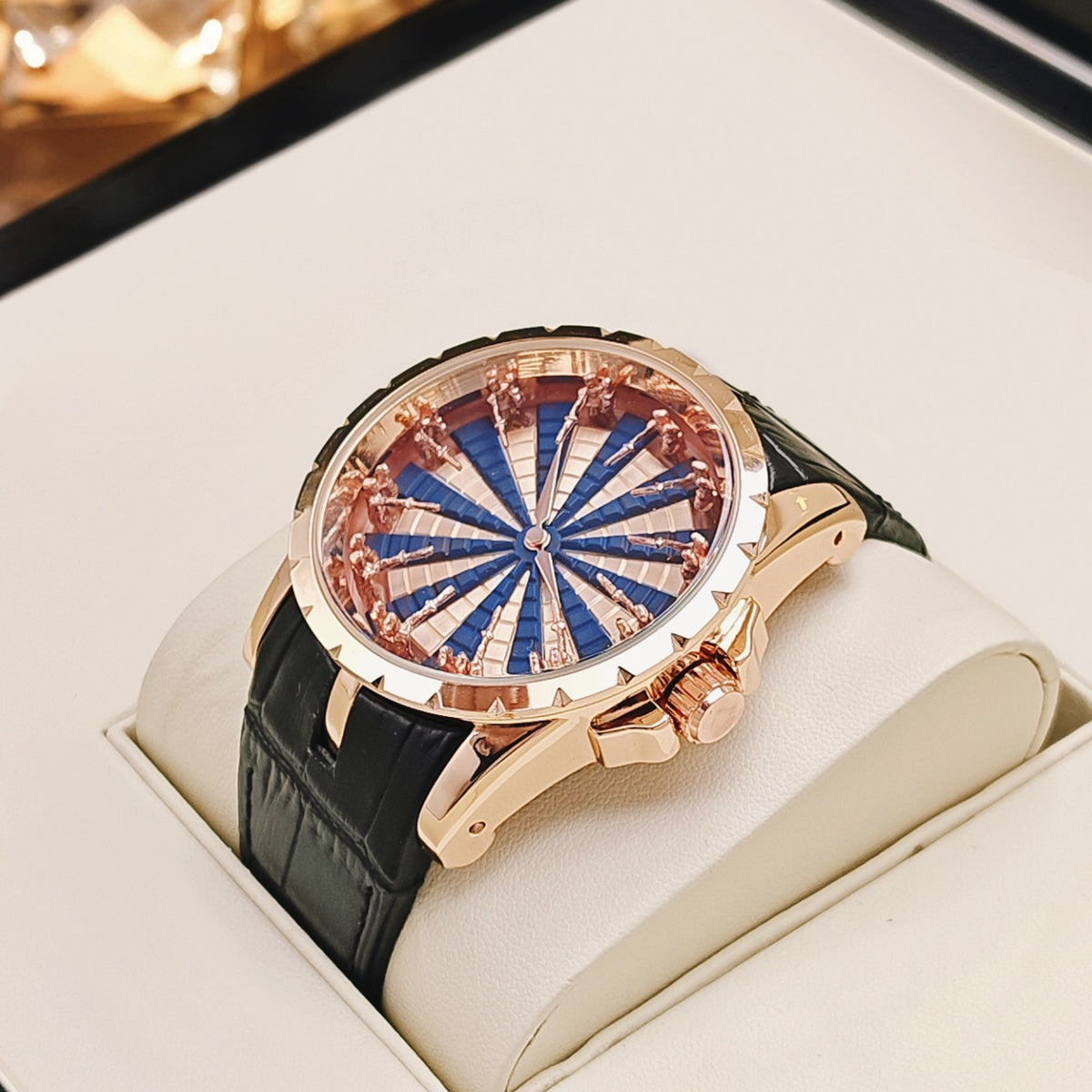 12 Round Table Knights Men Watch 3D Skeleton Dial Quartz Wrist Watch