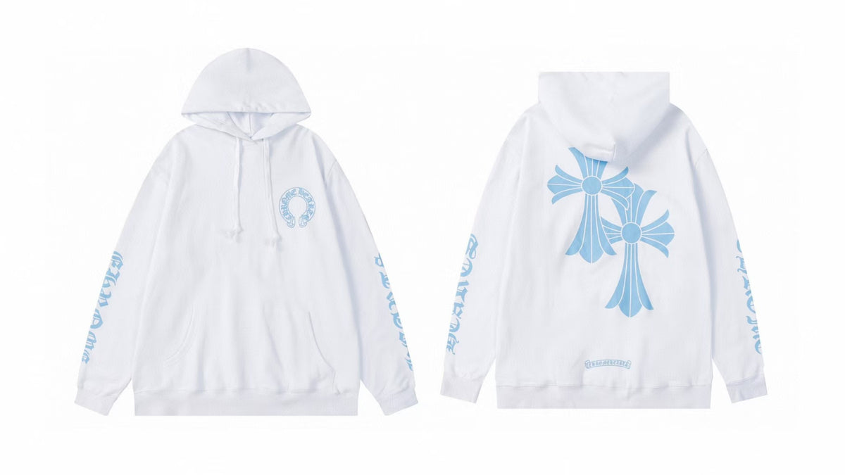 Chrome Hearts Gothic Graphic Print Pullover Hoodie Streetwear Unisex