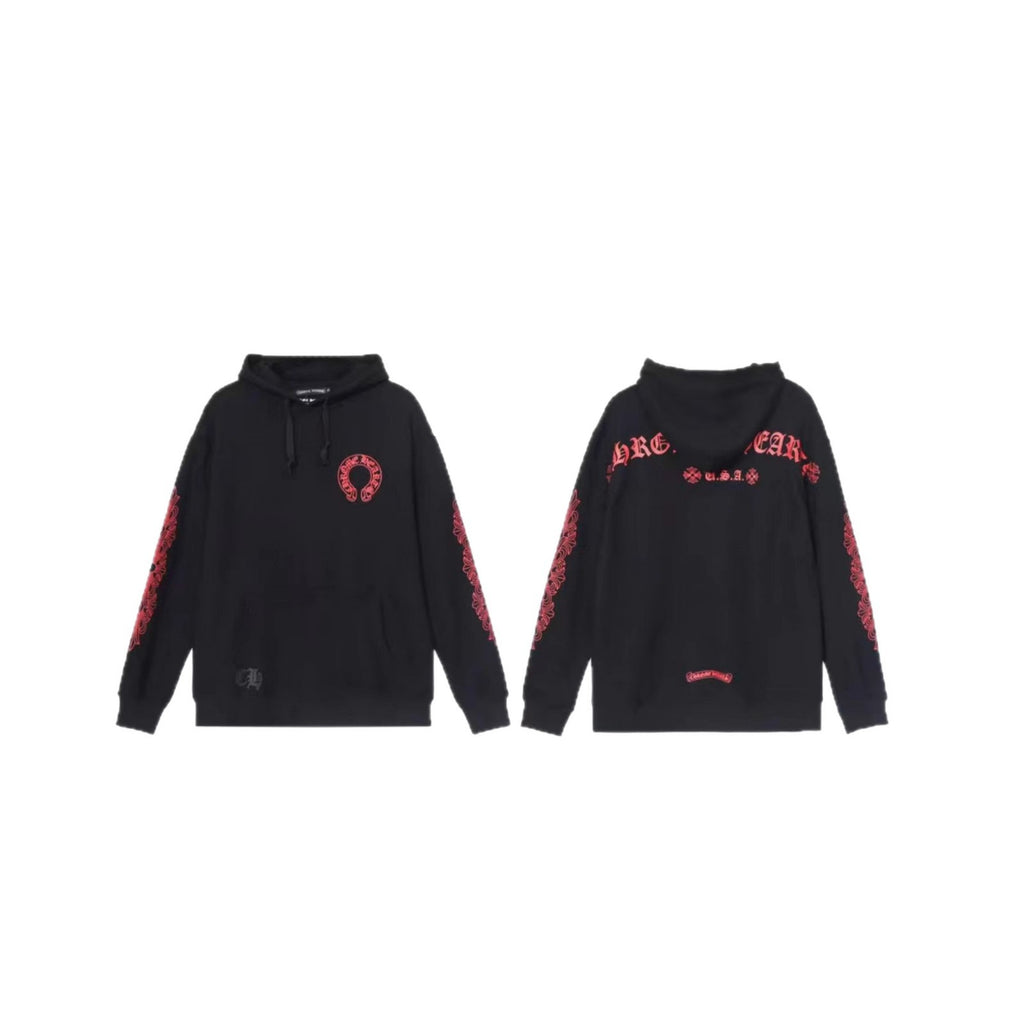 Chrome Hearts Gothic Graphic Print Pullover Hoodie Streetwear Unisex