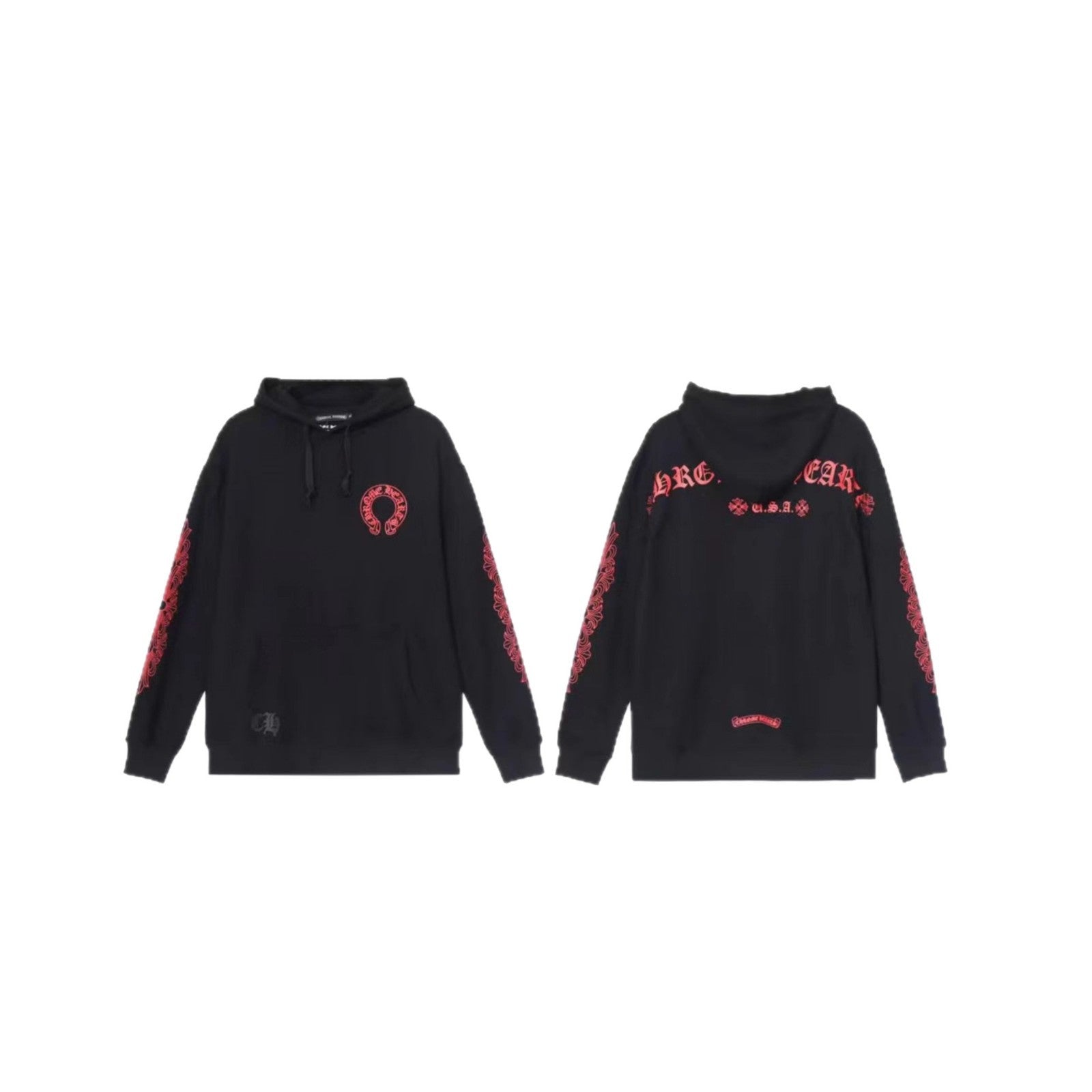 Chrome Hearts Gothic Graphic Print Pullover Hoodie Streetwear Unisex