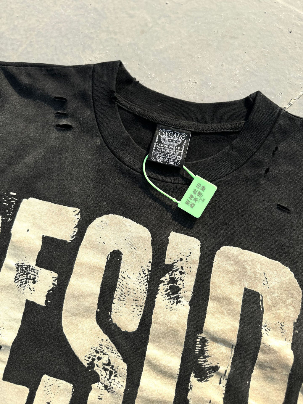 Washed Distressed Drip Letter Print Crew Neck Short Sleeve T Shirt