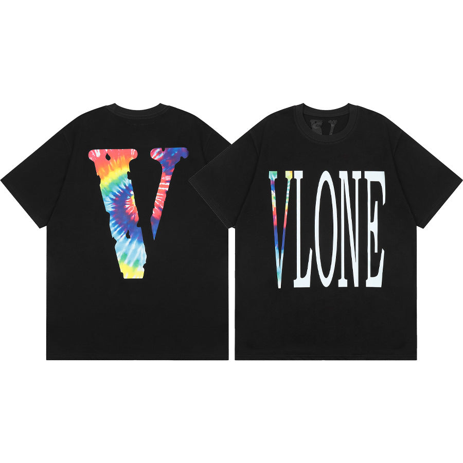 Vlone Big V Letter Graphic Short Sleeve Tee Streetwear Unisex