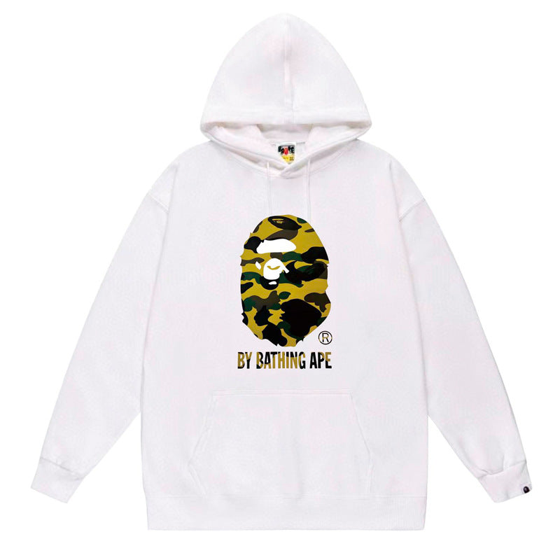 BAPE Ape Head Graphic Hoodie Camo Print Loose Cotton Pullover