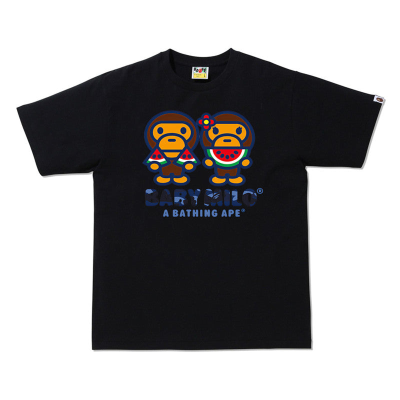 Bape Baby Milo Multi‑Print Graphic Oversized Tee Streetwear Unisex