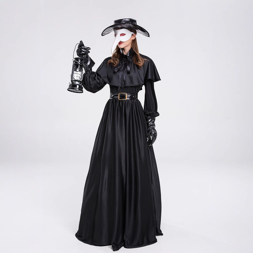 Halloween Men & Women Plague Doctor Cosplay Medieval Couple Party Sets