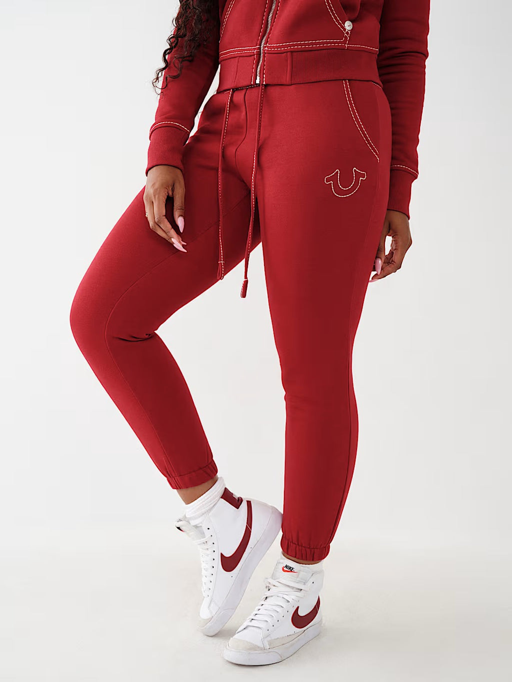 True Religion Y2K Zip Up Hoodie Sweatpants Set Women