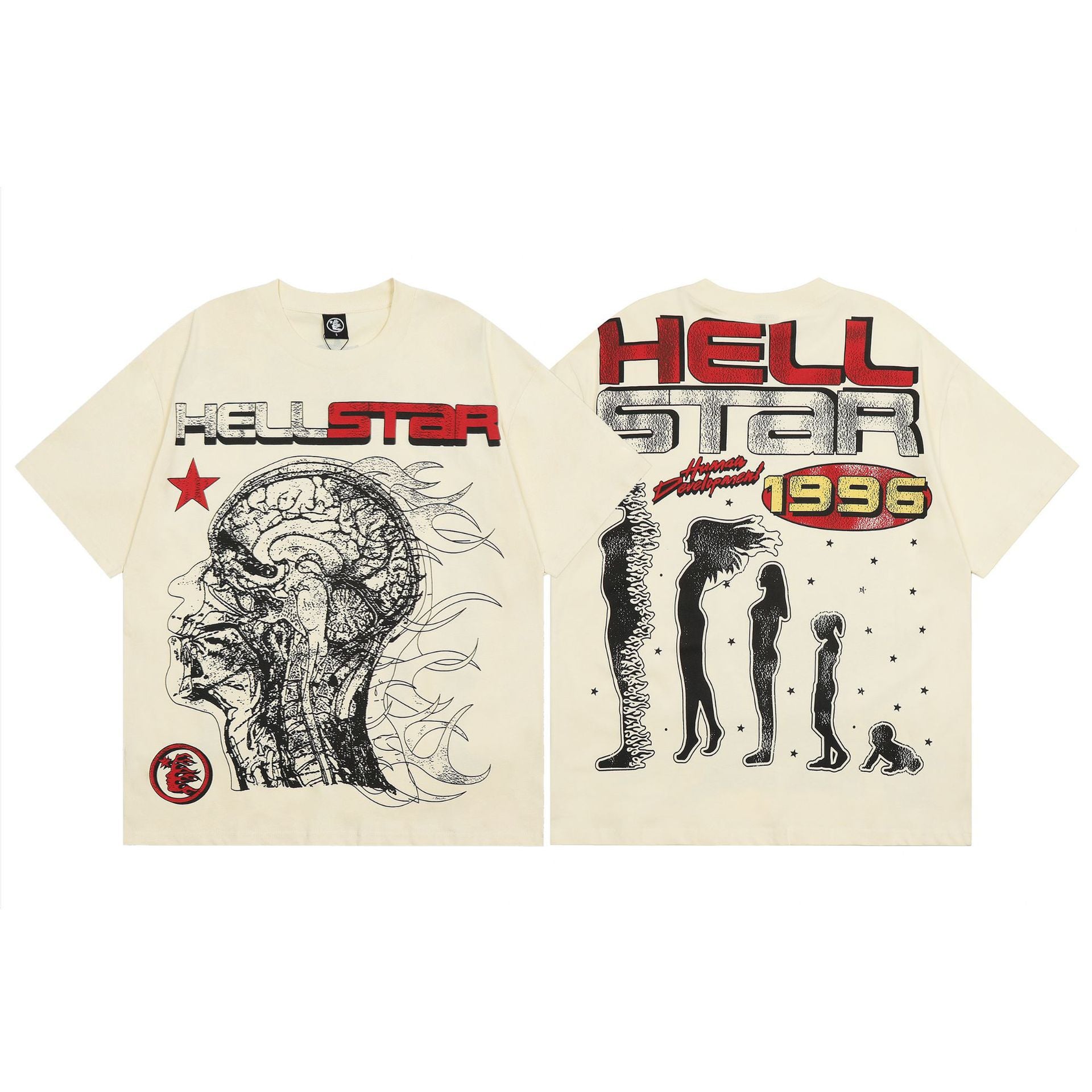 Hellstar Multi‑Graphic Print Crew Neck Short Sleeve Tee Unisex