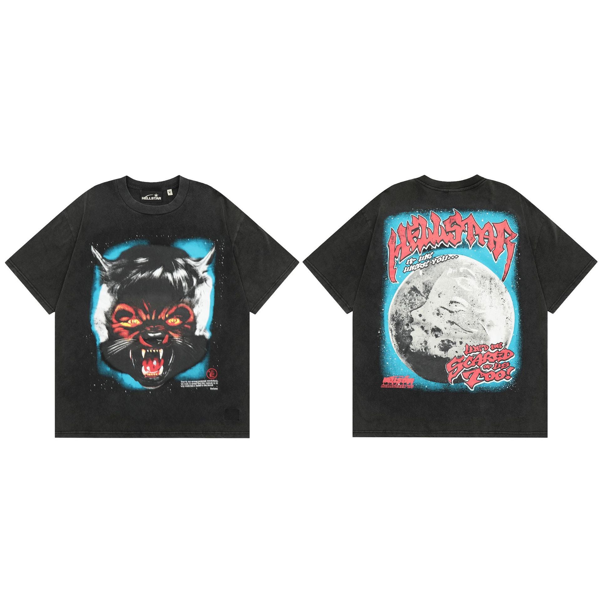 Hellstar Multi‑Graphic Print Crew Neck Short Sleeve Tee Unisex