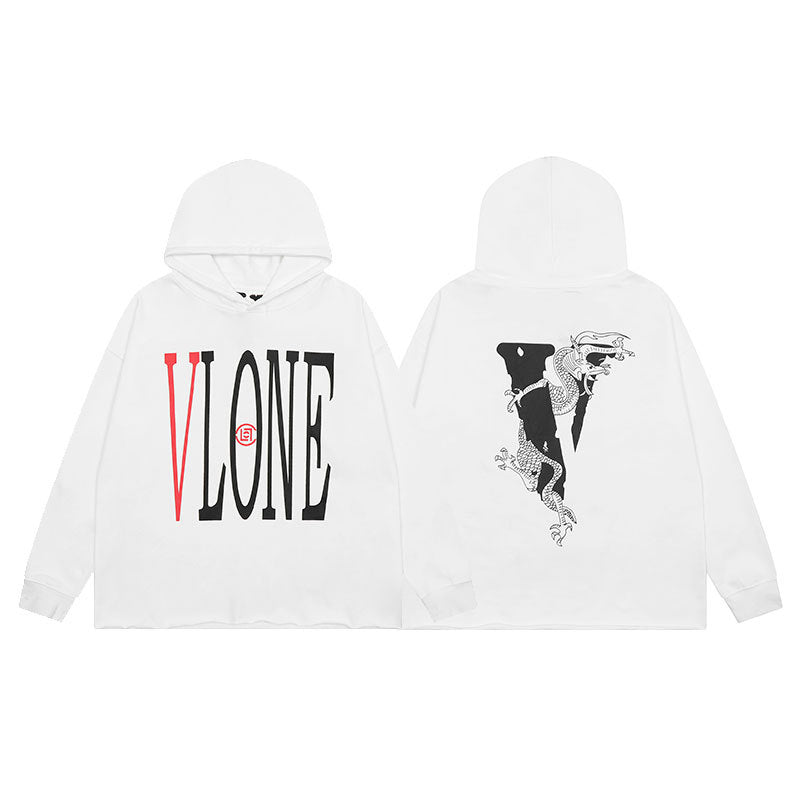 Vlone Friends Big V Logo American Style Unisex Hoodie
