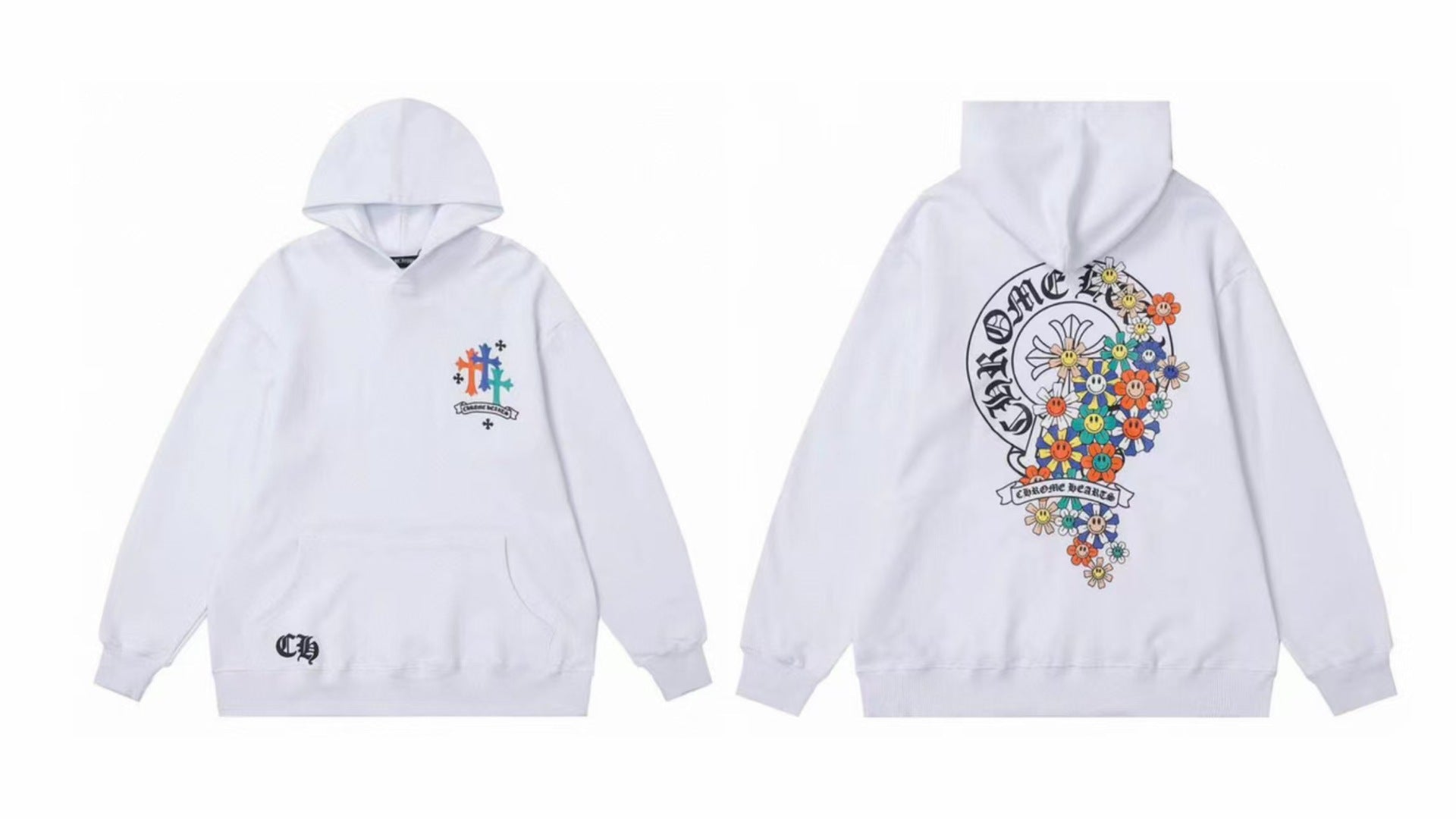 Chrome Hearts Gothic Graphic Print Pullover Hoodie Streetwear Unisex