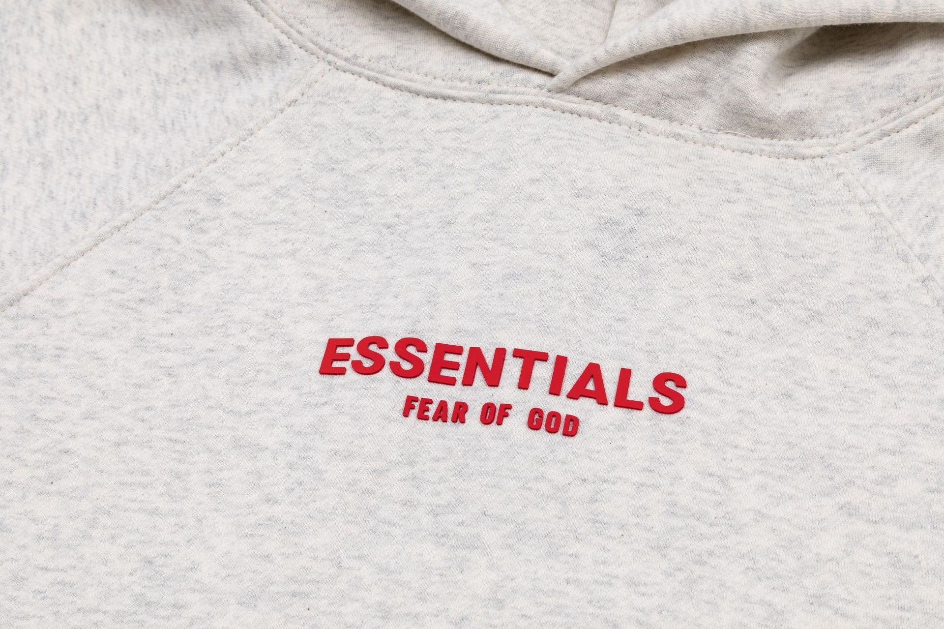 Fear Of God Essentials Red Rubber Letter Pullover Hoodie Unisex