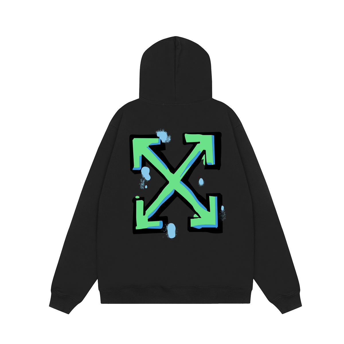 Off‑White Multi‑Arrow Abstract Graphic Oversized Hoodie Streetwear
