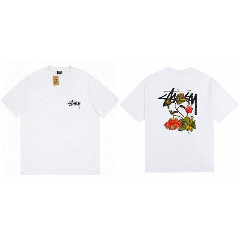 Stussy Graphic Print Collection Loose Casual Short Sleeve T-Shirt