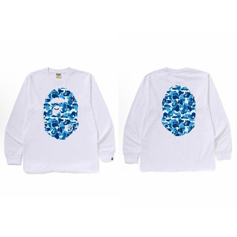 Bape Baby Milo Camo Ape Head Graphic Oversized Long Sleeve Tee Street