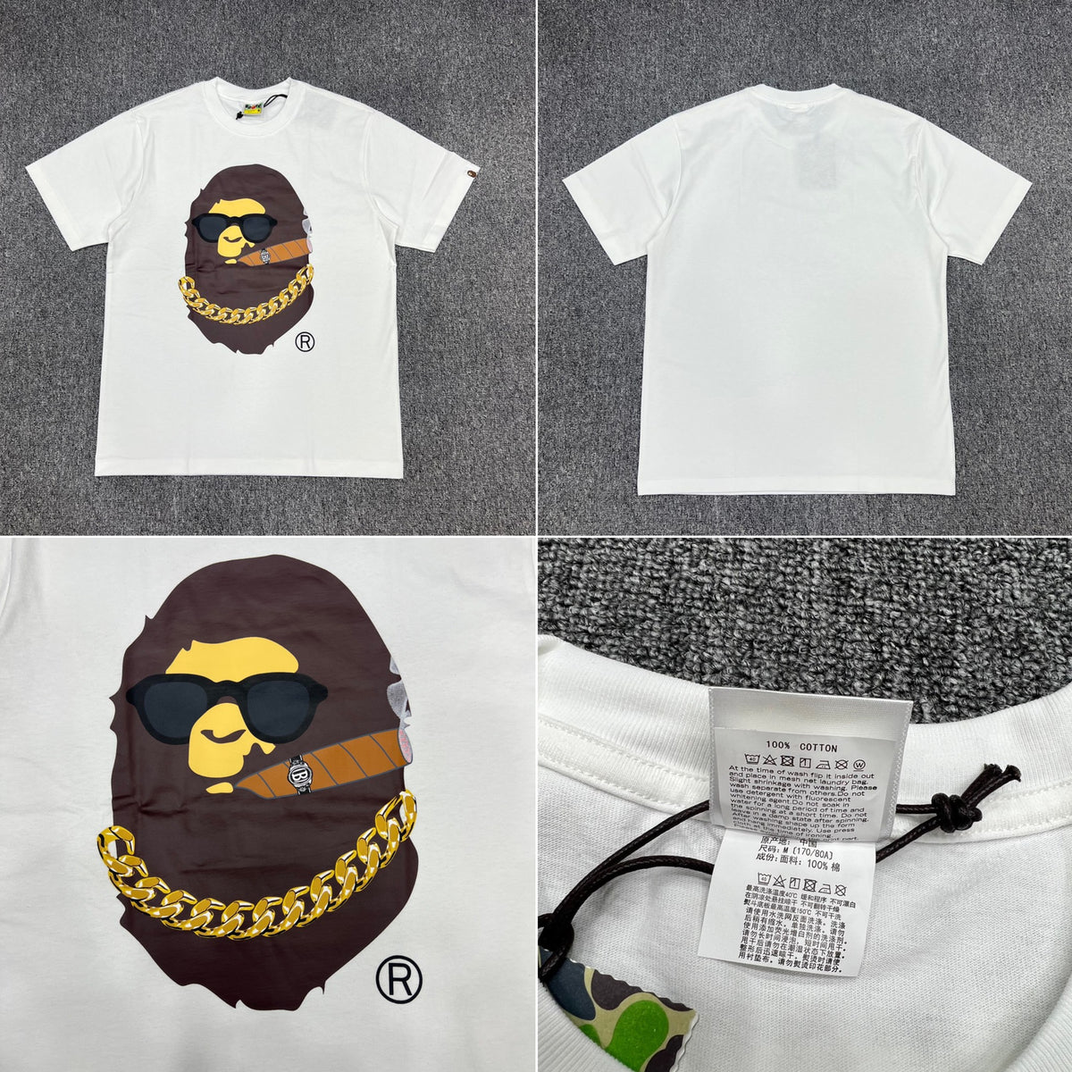 Bape Ape Head Camo Graphic Oversized Short Sleeve Tee Multi‑Style