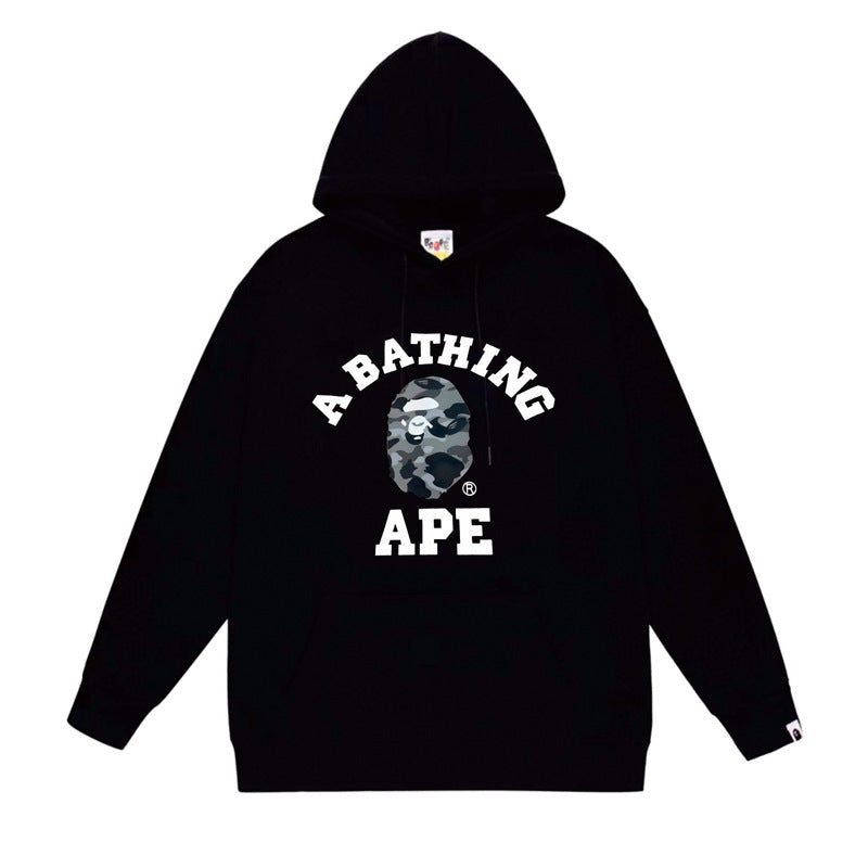 BAPE Ape Head Graphic Hoodie Camo Print Loose Cotton Pullover