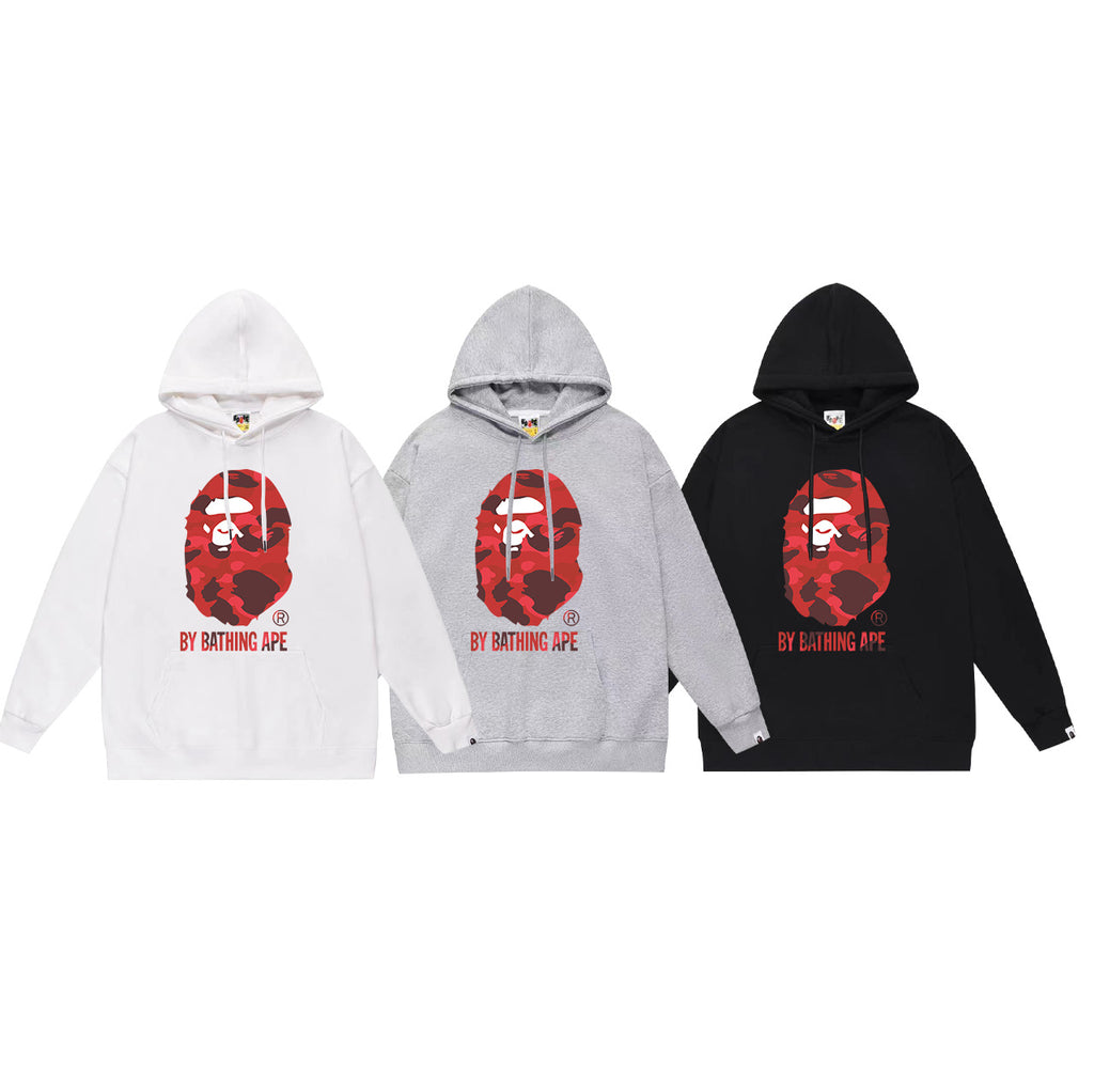 Bape Camo Ape Head Graphic Vintage Washed Oversized Hoodie Streetwear
