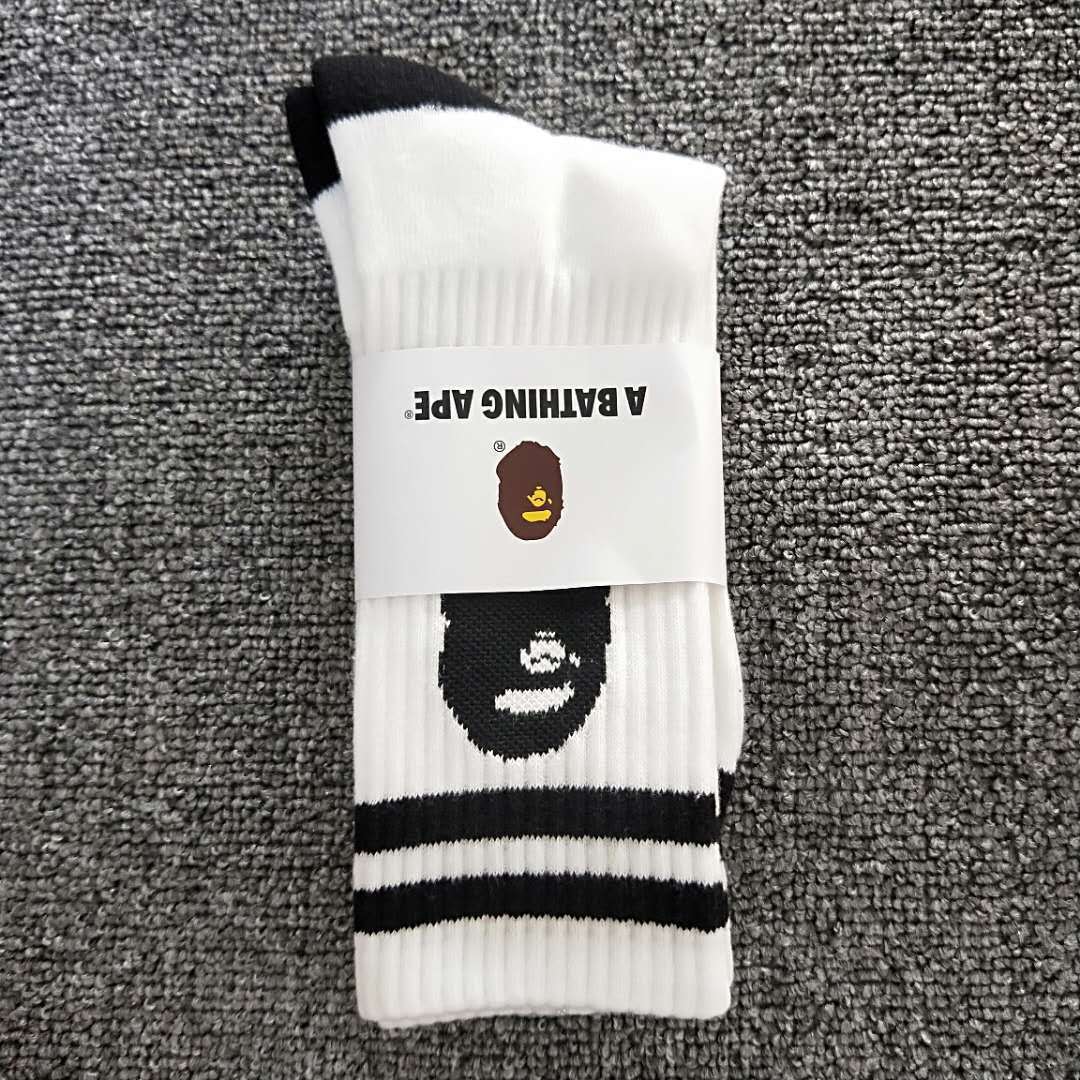 BAPE Ape Head Crew Socks Multi Graphic Prints