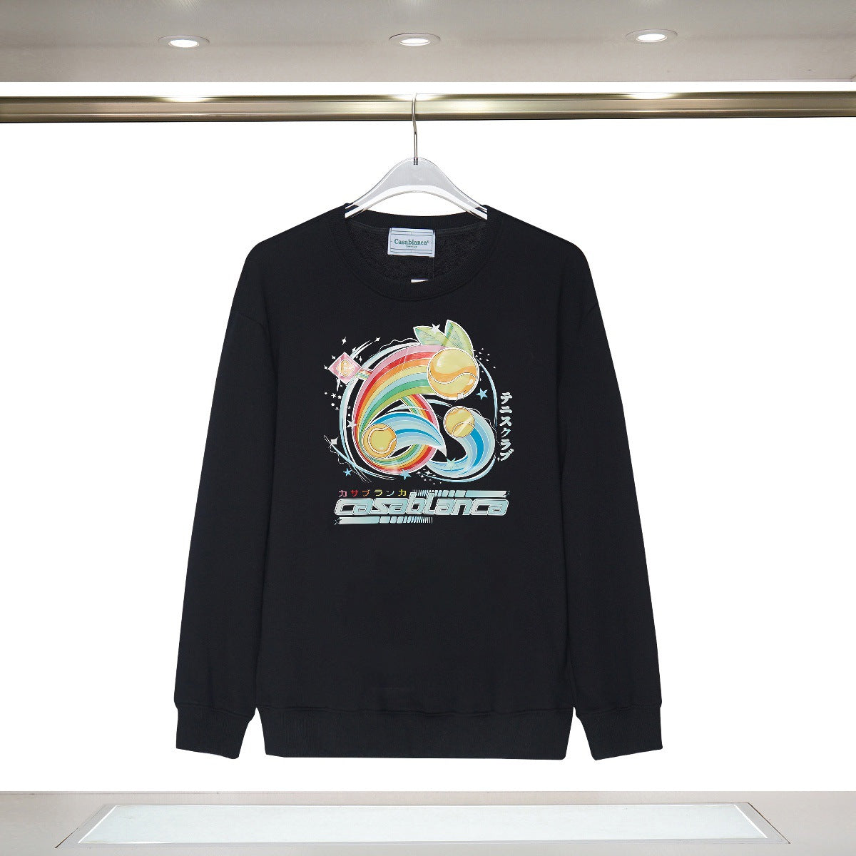 Casablanca Art Graphic Crewneck Sweatshirt Vintage Casual Pullover