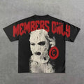 Y2K Punk Gothic Ski Mask Graphic Unisex Oversized Streetwear Tee