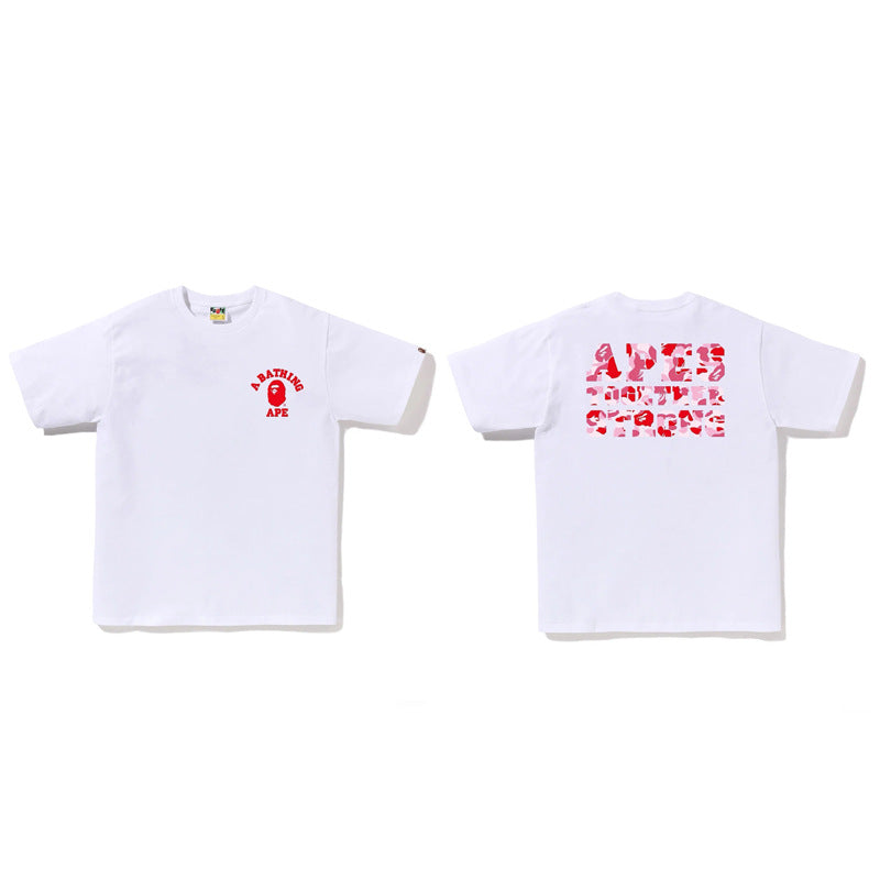 Bape Ape Head Graphic Short Sleeve Tee Streetwear Unisex