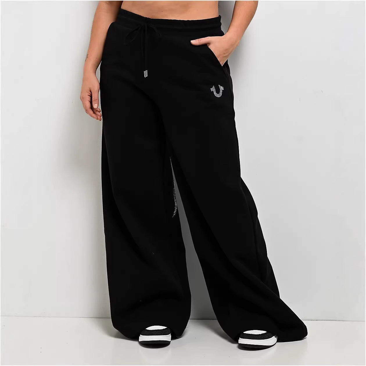 True Religion Wing Rhinestone Loose Casual Sweatpants Women Y2K