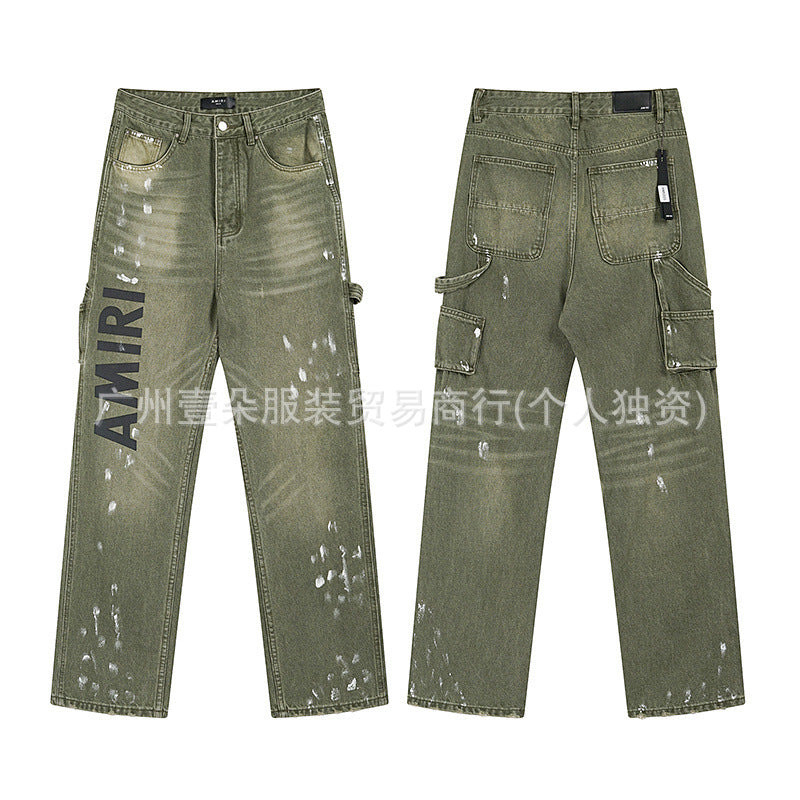 Amiri Jeans Washed Distressed Straight‑Leg Loose Unisex