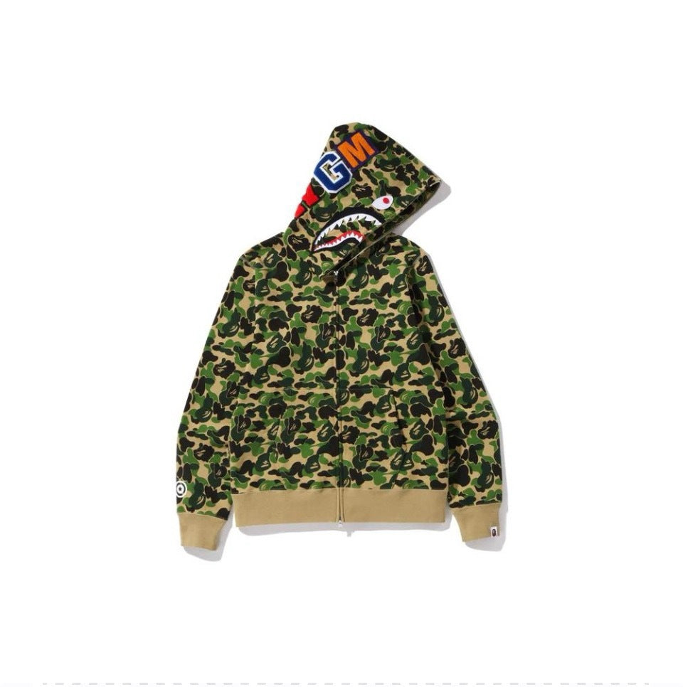 BAPE Shark Ape Head Camo Embroidered Zip Up Hoodie