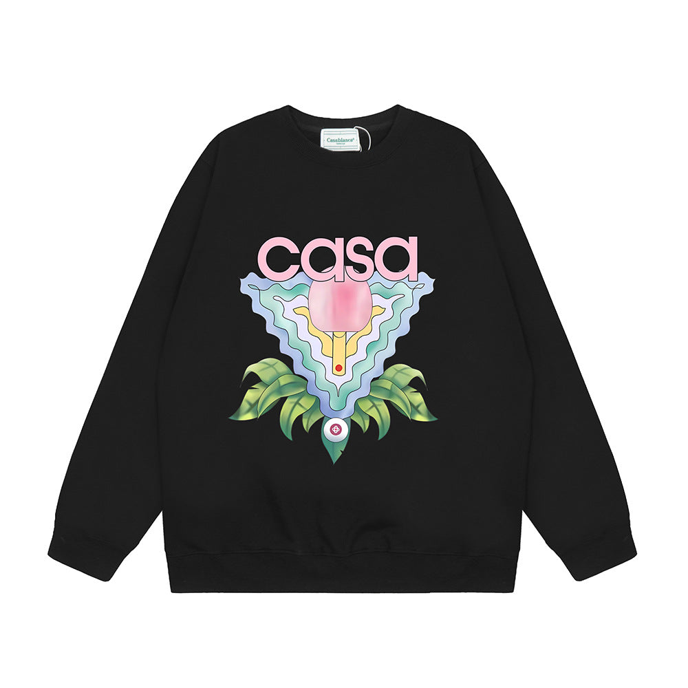 Casablanca Graphic Print Crew Neck French Terry Sweatshirt Unisex