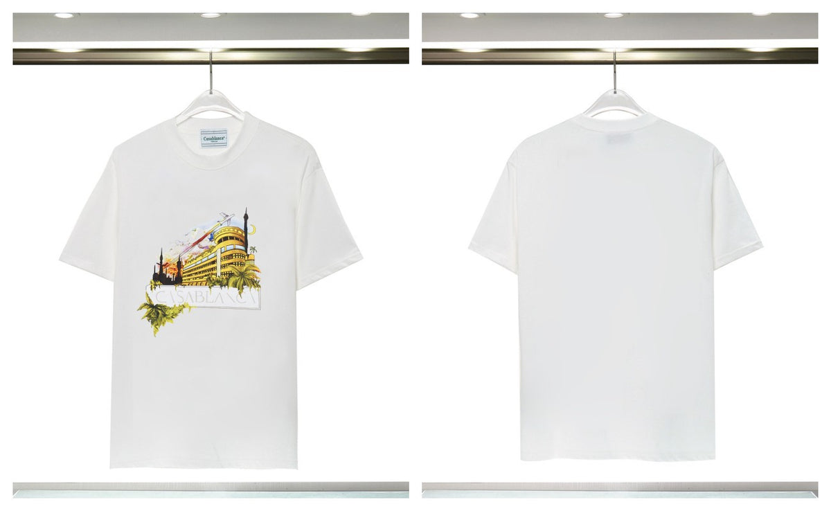 Casablanca Tennis Graphic T-Shirt Loose Oversized Short Sleeve Tee