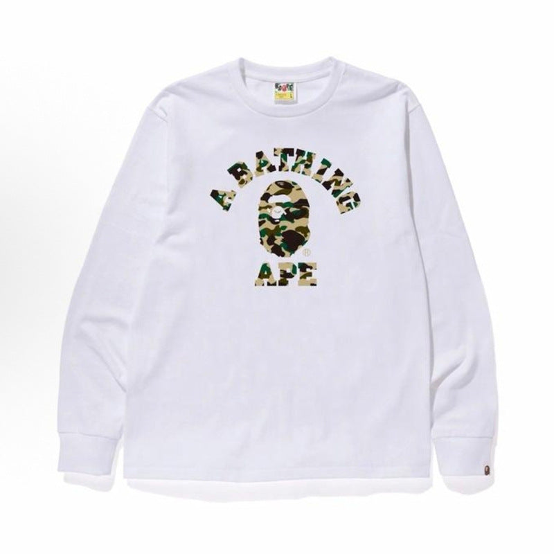 Bape Baby Milo Camo Ape Head Graphic Oversized Long Sleeve Tee Street