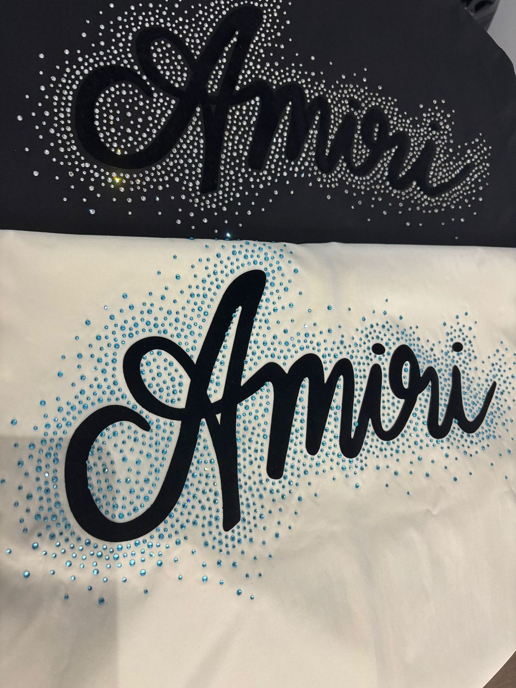 Amiri Rhinestone Letter Nylon Double Zip Short Sleeve Shirt Unisex