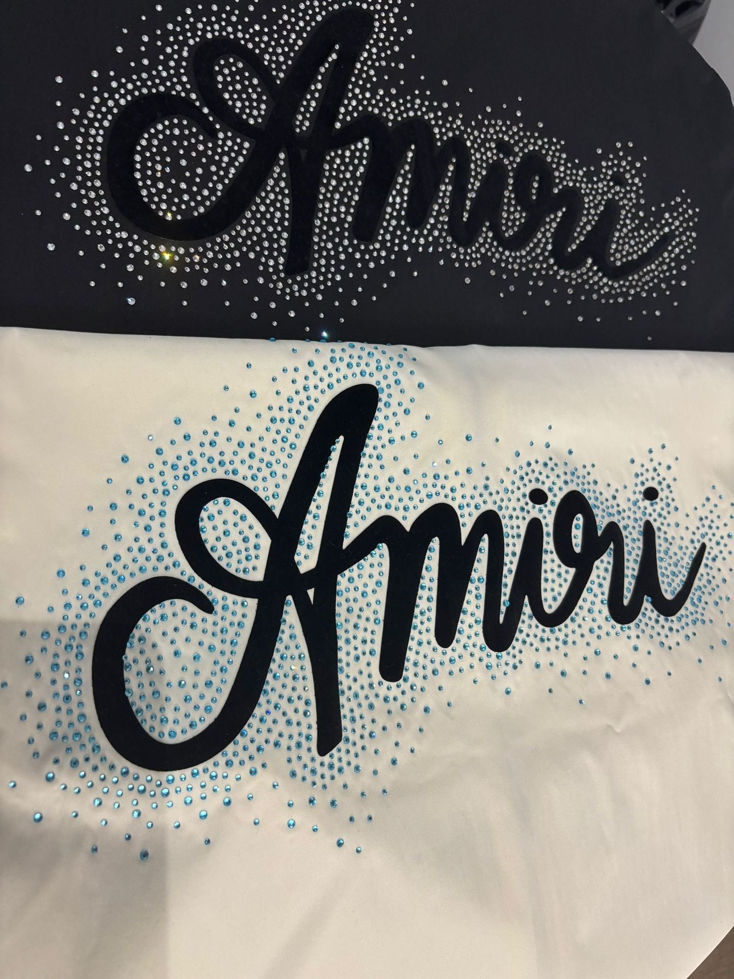 Amiri Rhinestone Letter Nylon Double Zip Short Sleeve Shirt Unisex