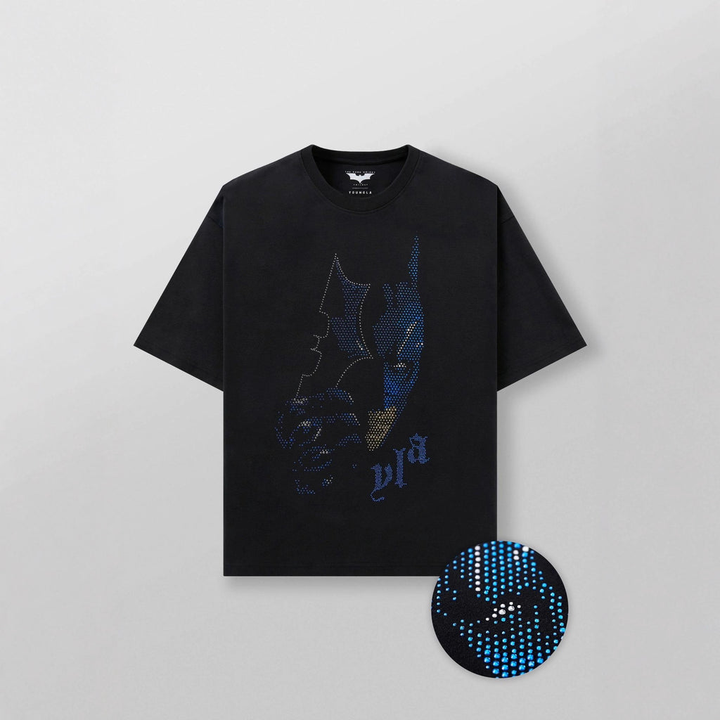 YOUNGLA 4257 Batman Rhinestone Tees