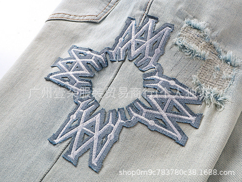 Amiri Blue Jeans Washed Distressed Straight‑Leg Loose Unisex
