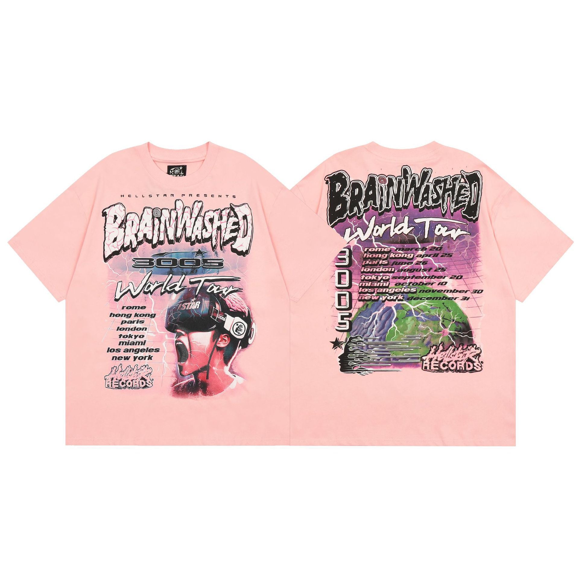 Hellstar Multi‑Graphic Print Crew Neck Short Sleeve Tee Unisex