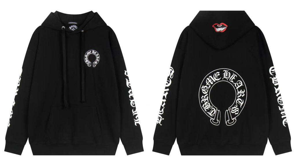 Chrome Hearts Gothic Graphic Print Pullover Hoodie Streetwear Unisex
