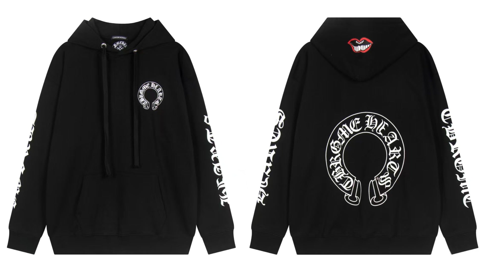 Chrome Hearts Gothic Graphic Print Pullover Hoodie Streetwear Unisex