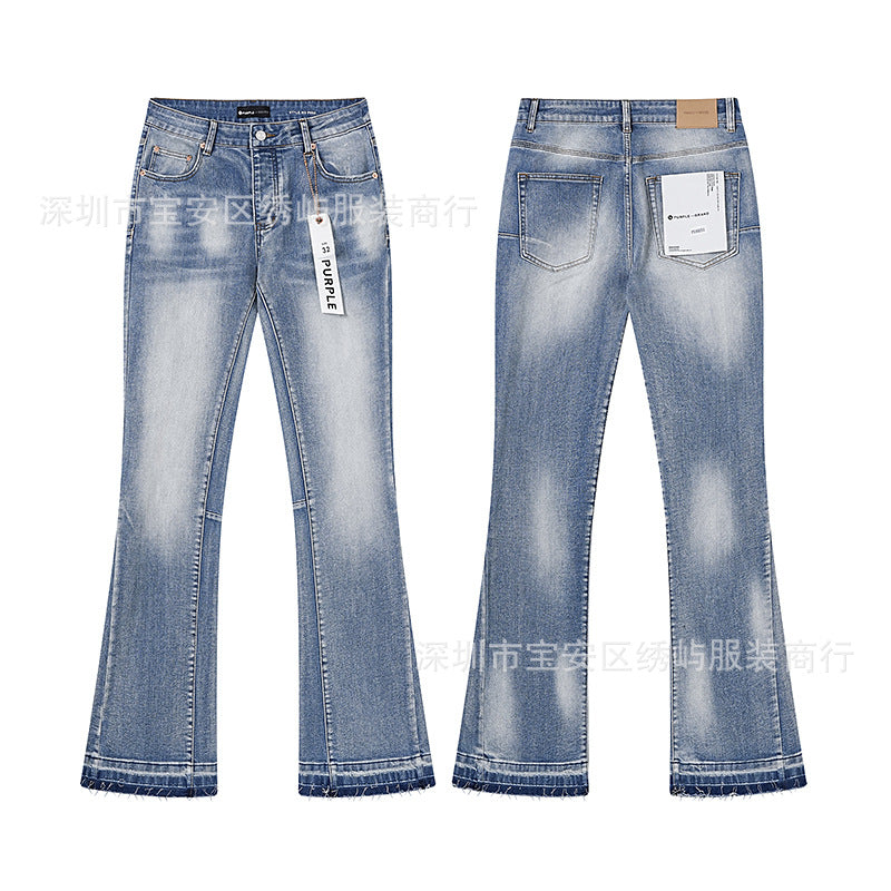 Purple Brand Distressed Flare Denim Jeans Unisex