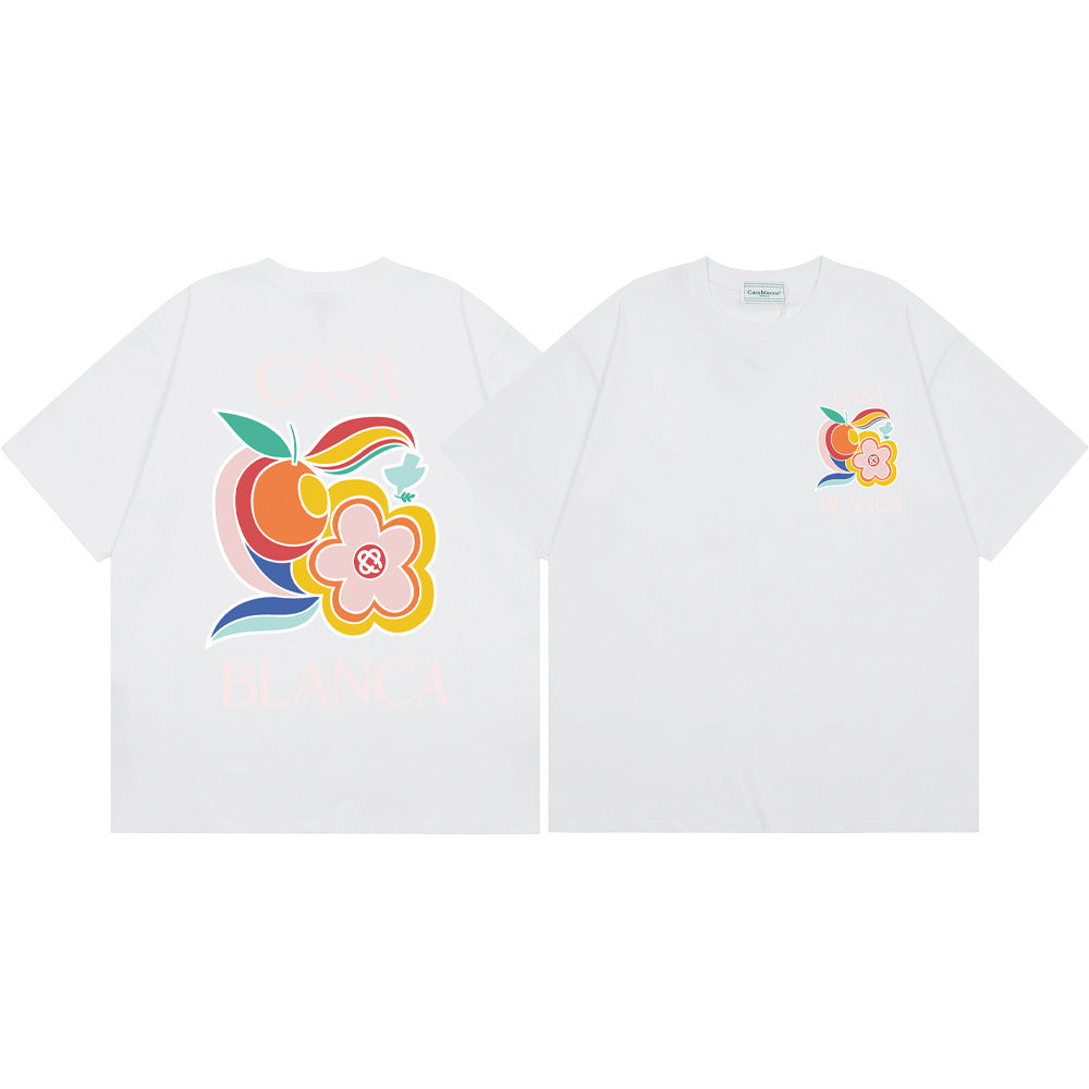 Casablanca Multi‑Print Tennis Floral Graphic Oversized Tee Streetwear