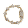 Iced Four Leaf Clover Tennis Bracelet 10mm