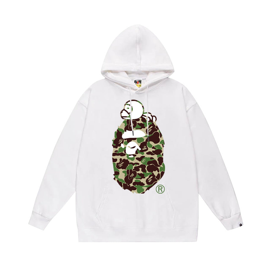 BAPE Hoodie Multi Camo Ape Head Print Street Fleece Pullover