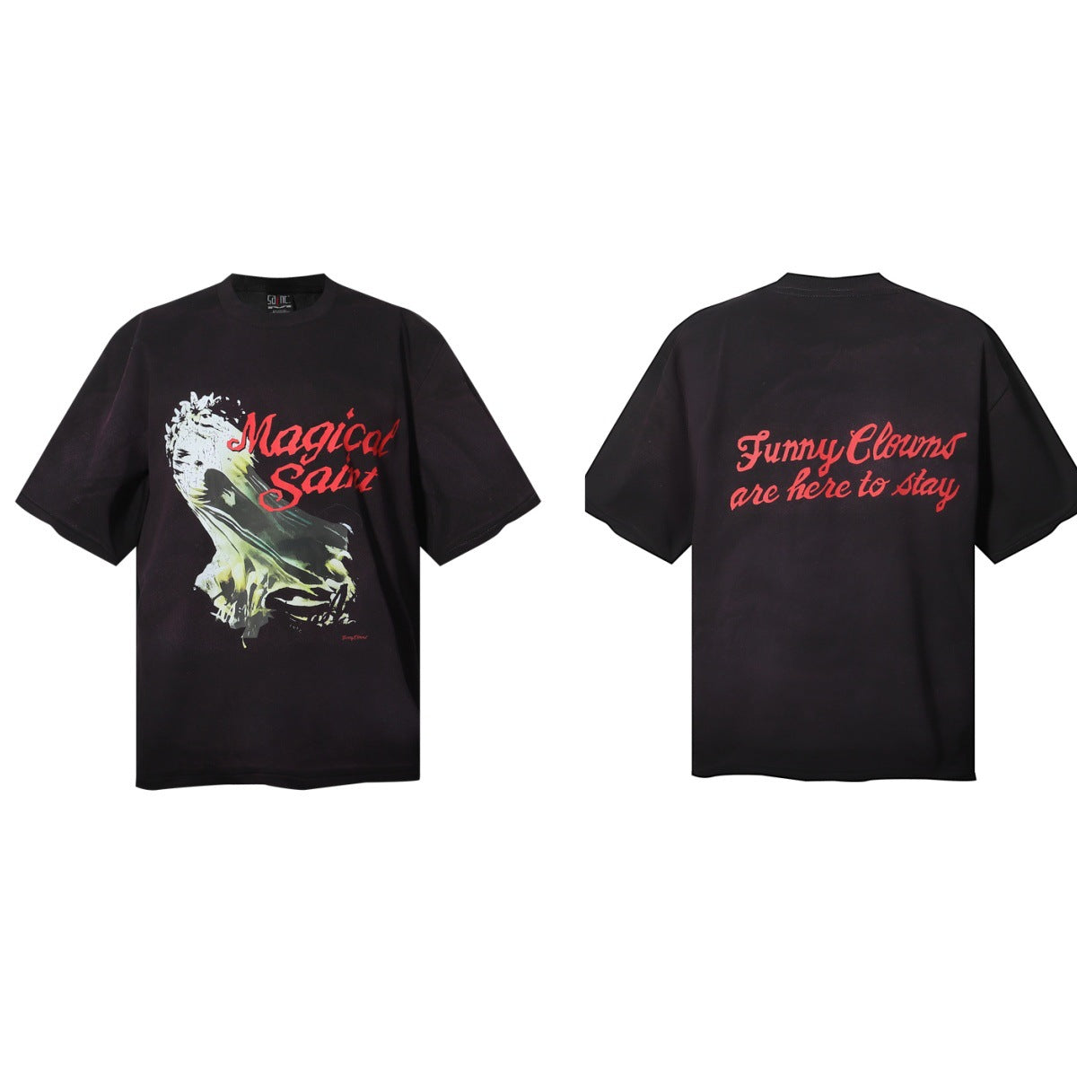 Saint Michael Vintage Washed Graphic Print Loose Streetwear T-Shirt