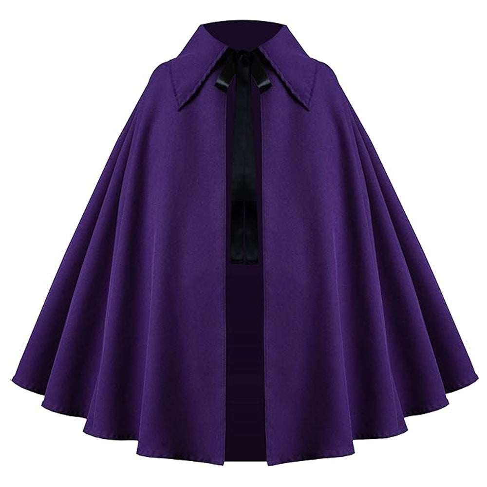 Halloween Medieval Short Cape Stand Collar Multi‑Color Cosplay Cloak