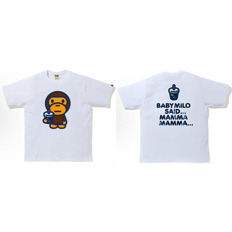 Bape Ape Head Graphic Short Sleeve Tee Streetwear Unisex