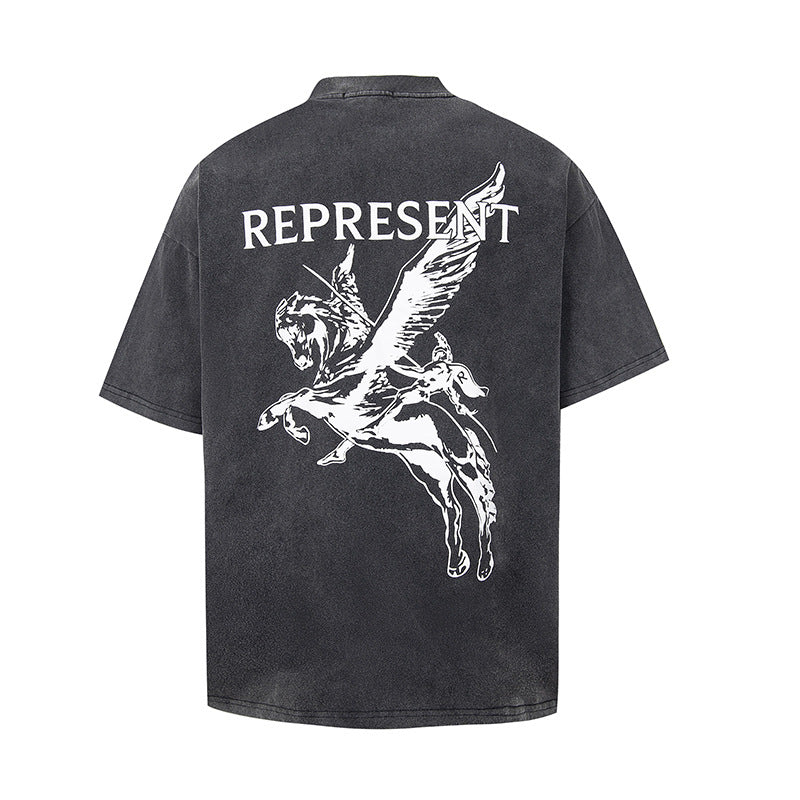 Represent Vintage Washed Graphic Short Sleeve Tee Streetwear Unisex