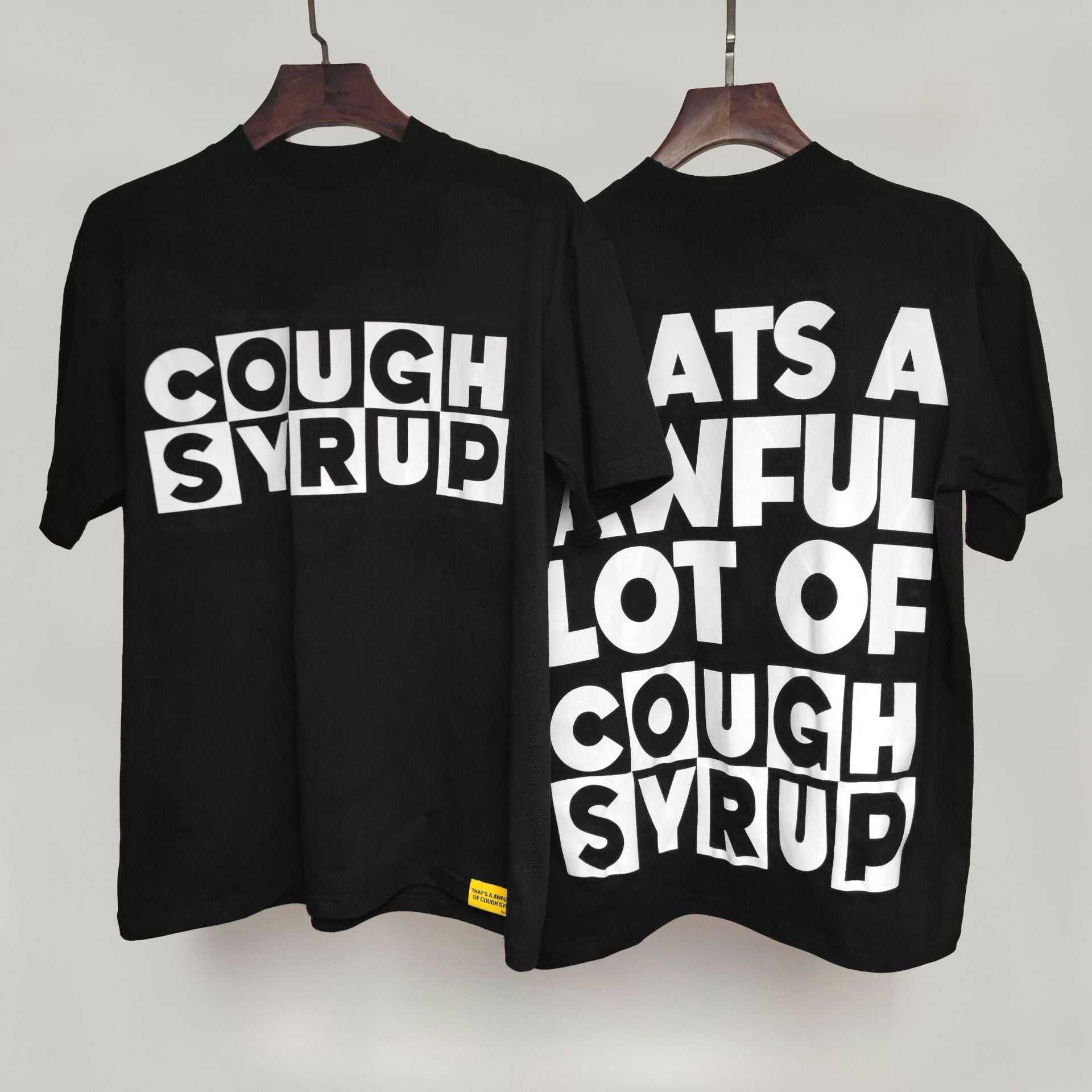 ALOCS Cough Syrup Letter Graphic Short Sleeve Tee Streetwear Unisex