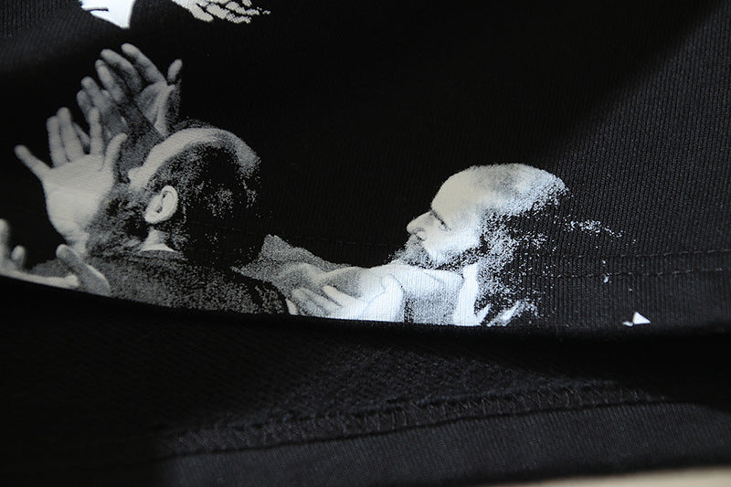 Off White Virgin Mary Graphic Relax Fit Casual Shorts Unisex